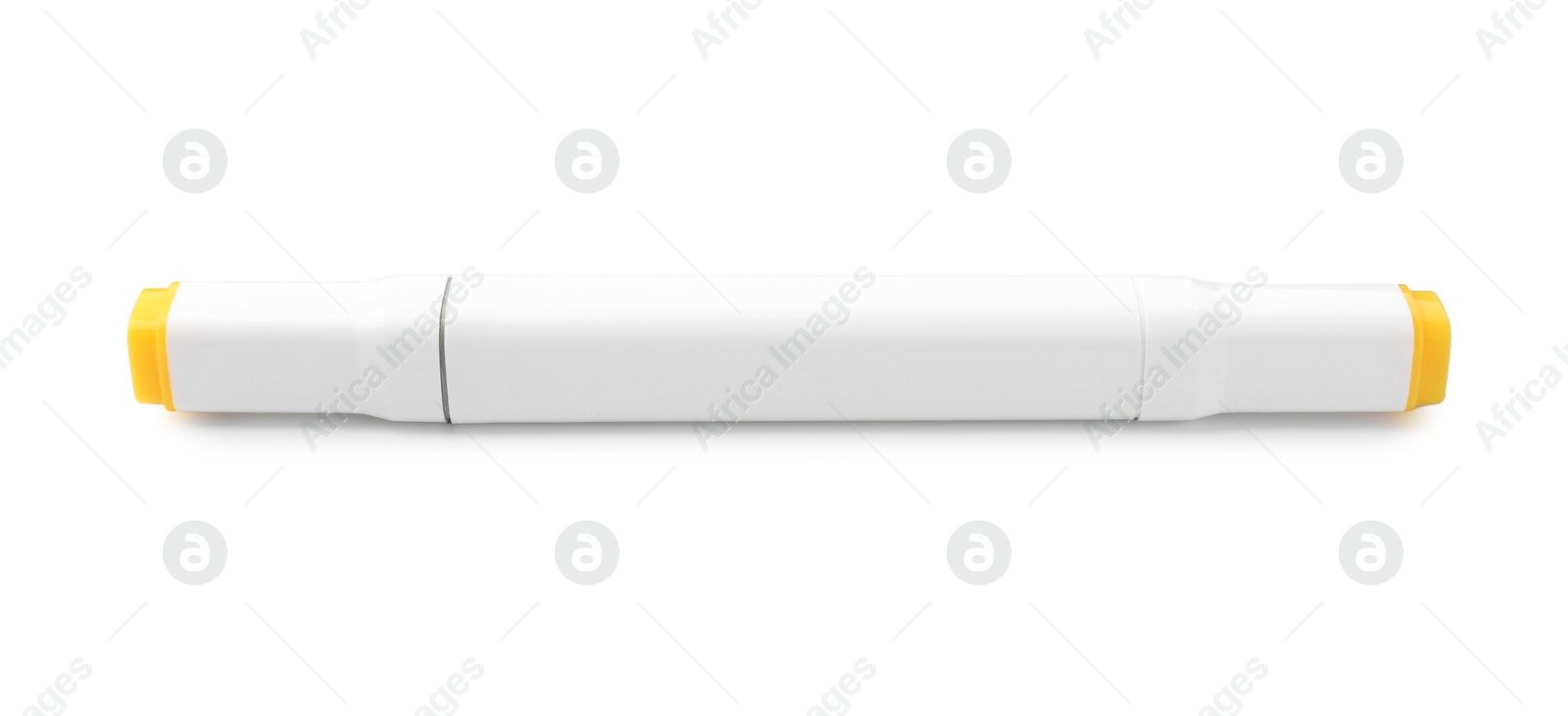 Photo of One double-sided marker pen on white background