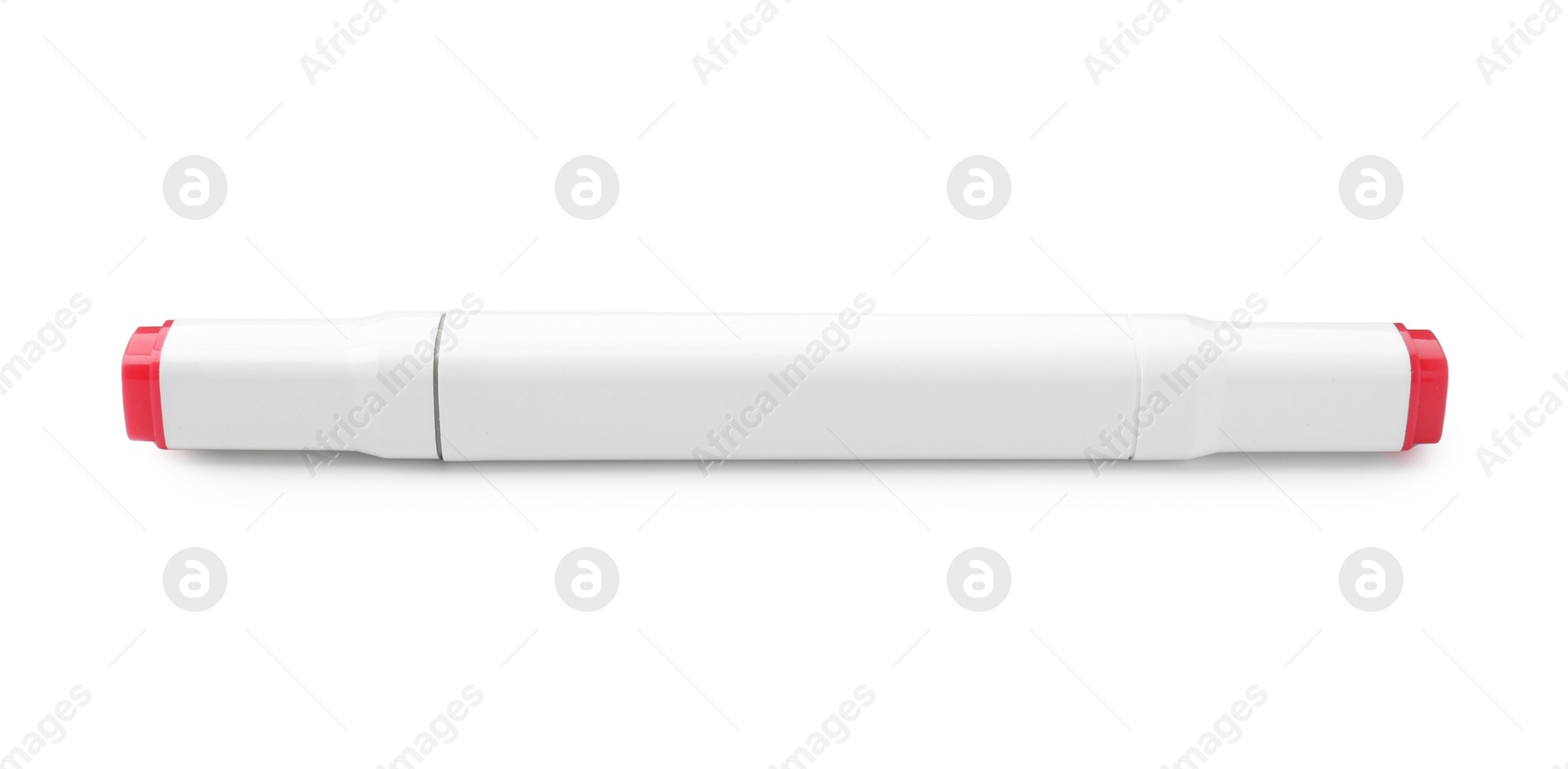 Photo of One double-sided marker pen on white background