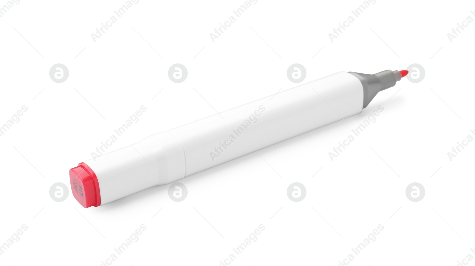 Photo of One double-sided marker pen on white background