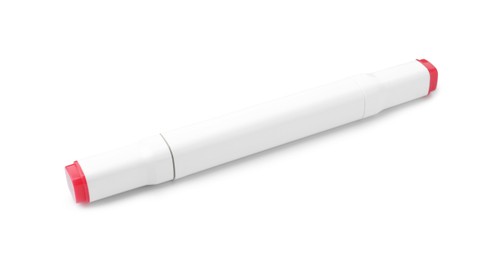 Photo of One double-sided marker pen on white background