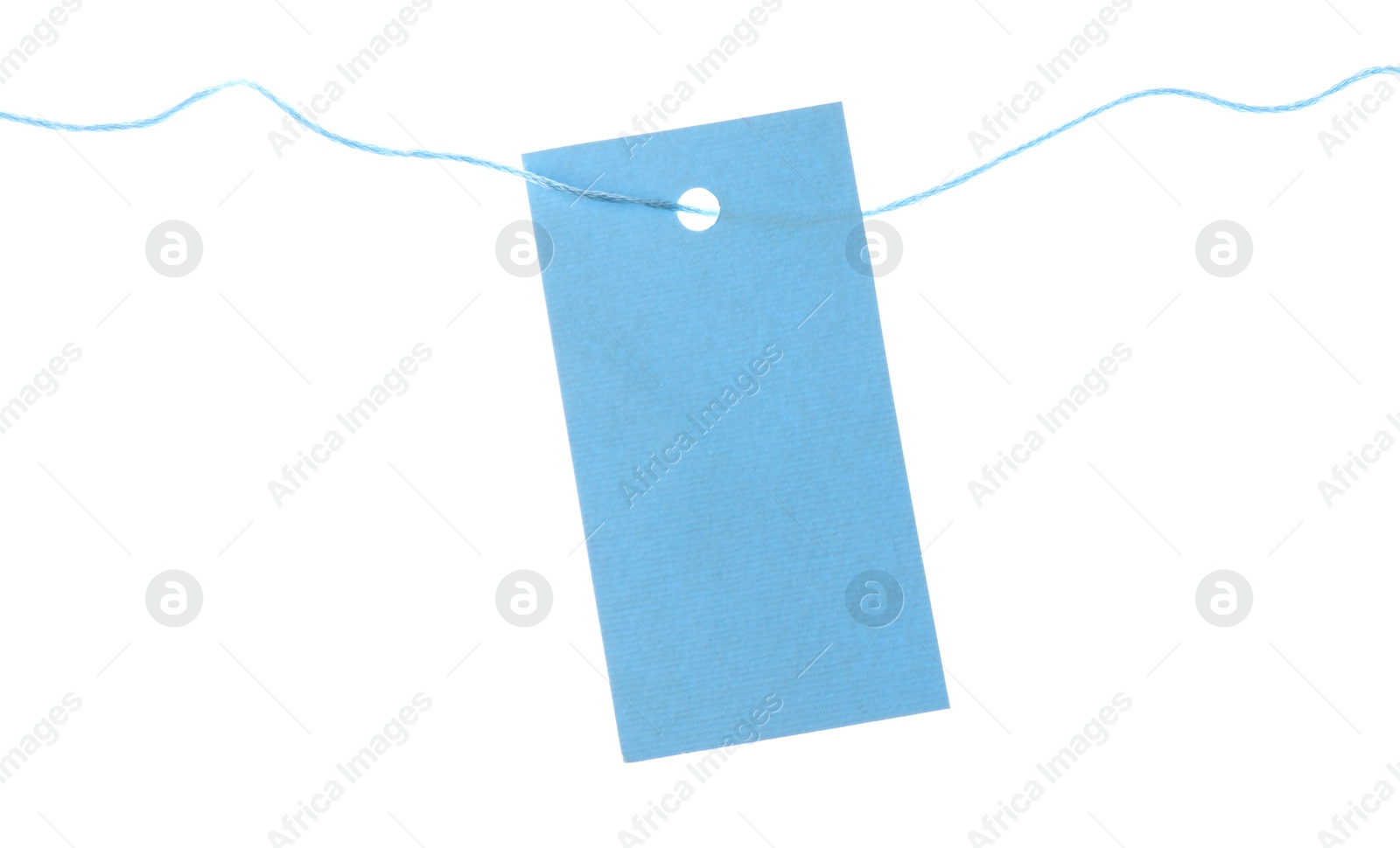 Blank tag with string isolated on white Photo of Blank tag with string isolated on white