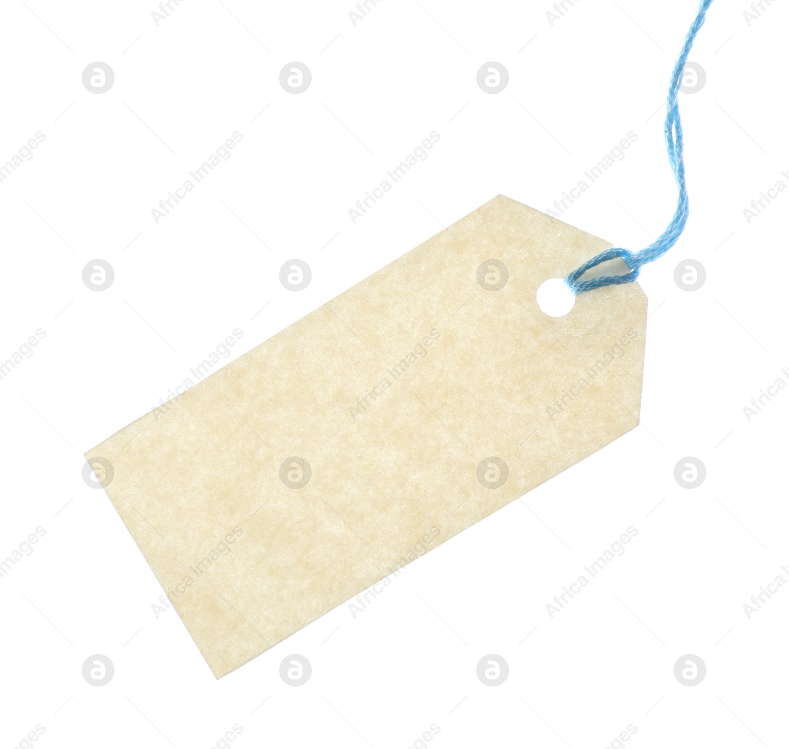 Blank tag with string isolated on white Photo of Blank tag with string isolated on white