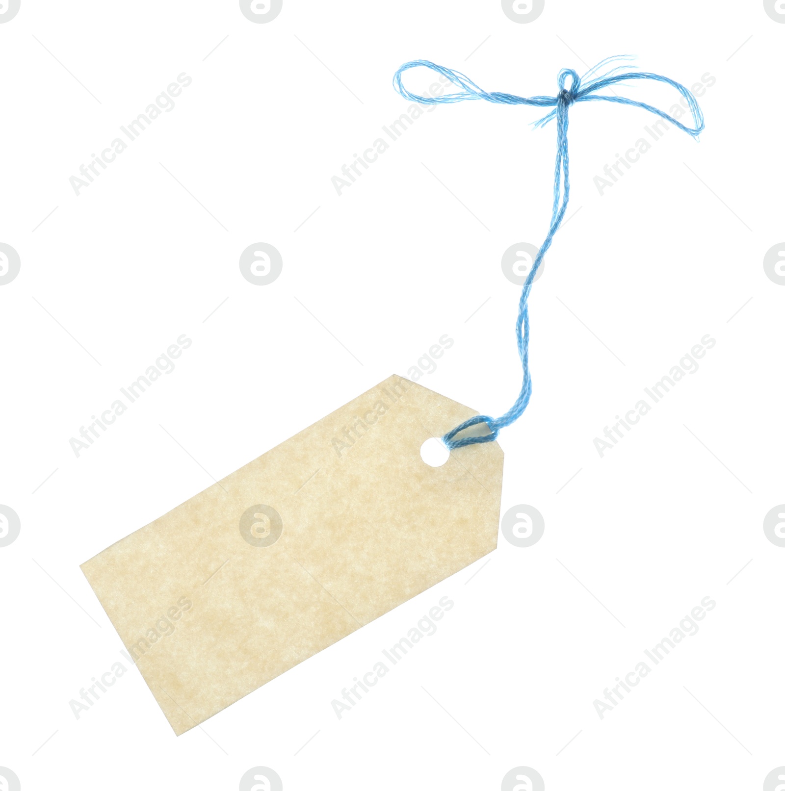 Blank tag with string isolated on white Photo of Blank tag with string isolated on white