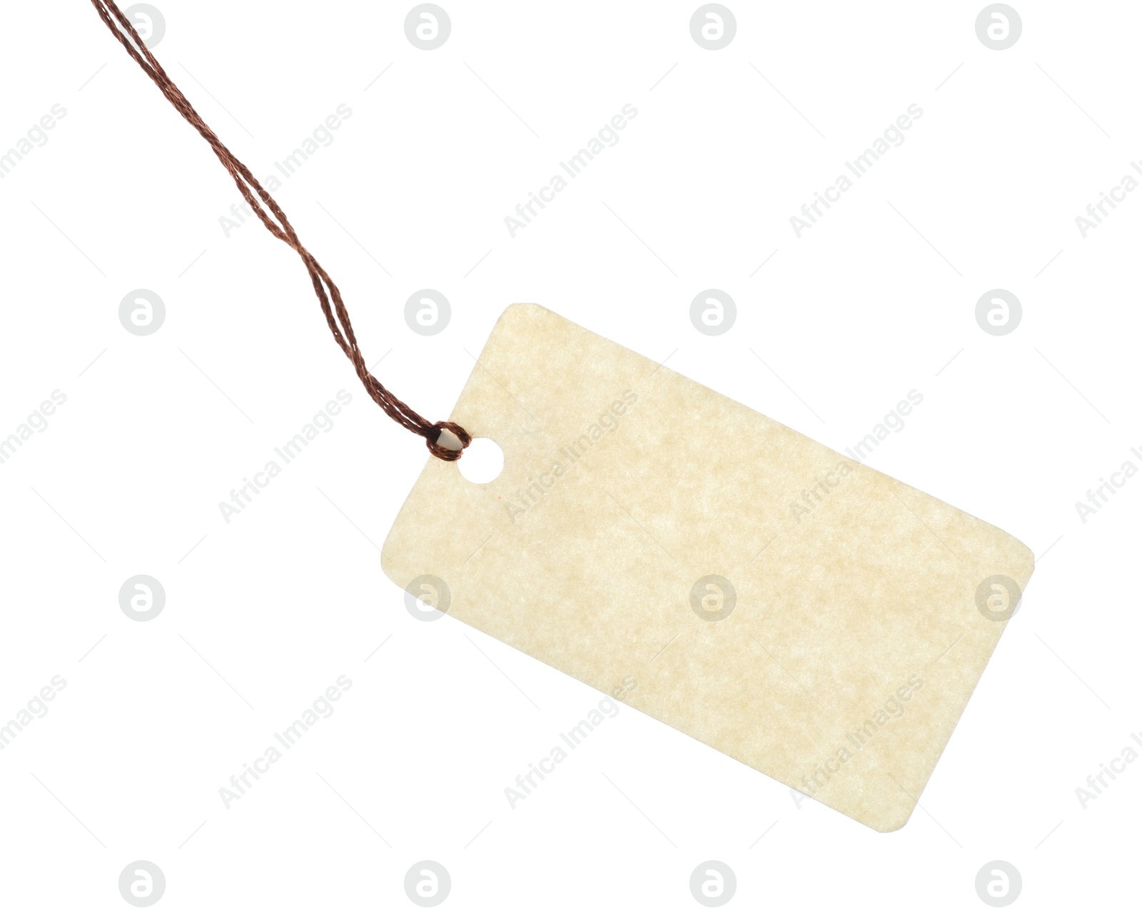 Blank tag with string isolated on white Photo of Blank tag with string isolated on white