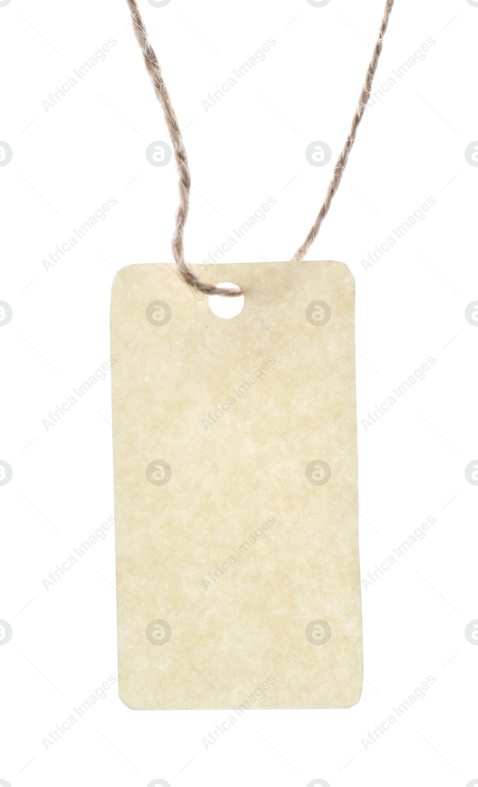 Blank tag with string isolated on white Photo of Blank tag with string isolated on white