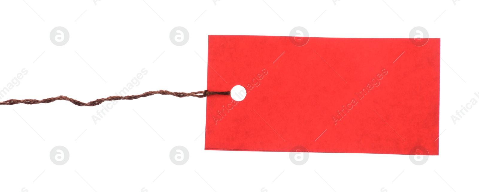 Blank tag with string isolated on white Photo of Blank tag with string isolated on white