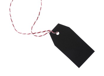 Photo of Blank tag with string isolated on white