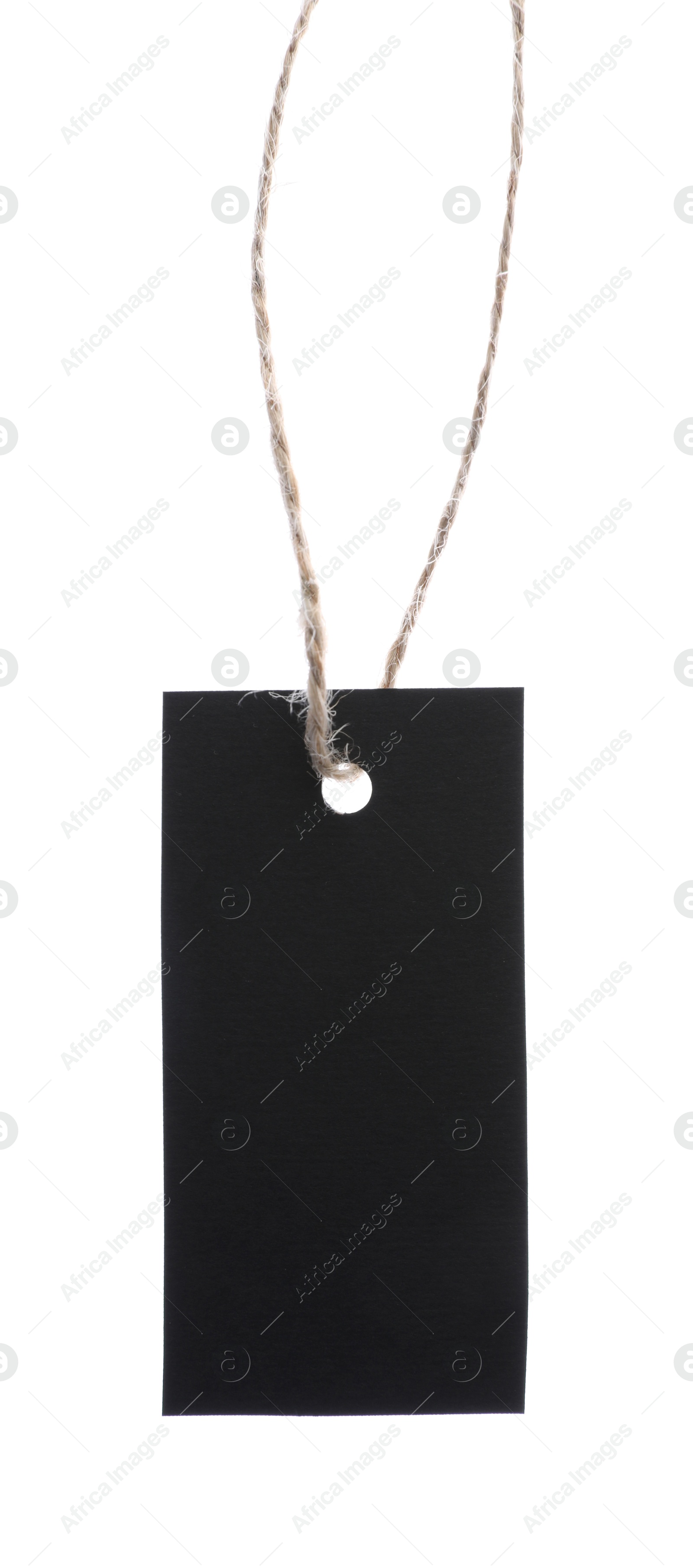 Blank tag with string isolated on white Photo of Blank tag with string isolated on white