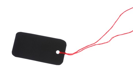 Photo of Blank tag with string isolated on white
