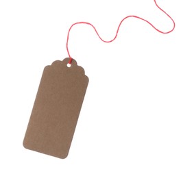 Photo of Blank tag with string isolated on white