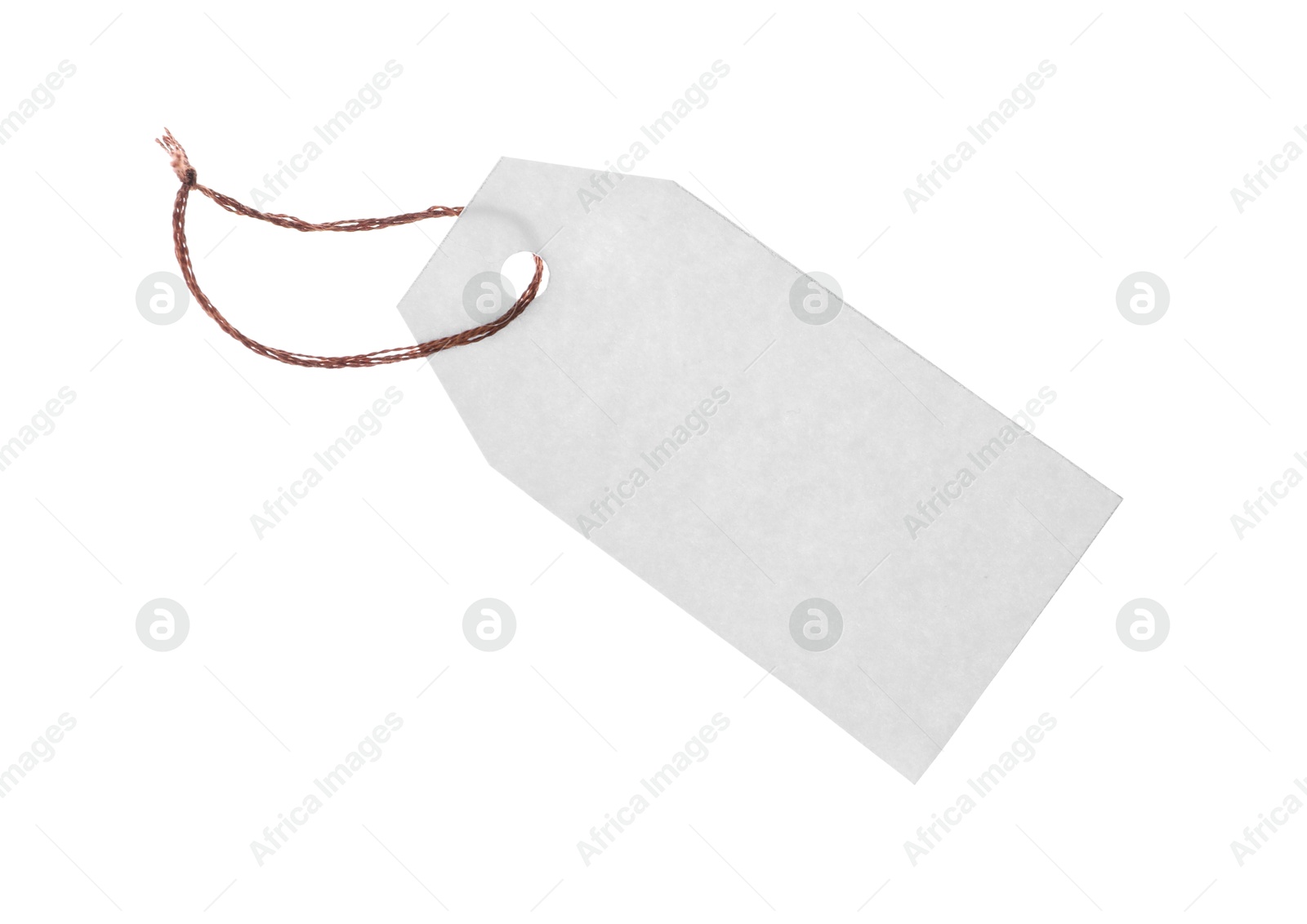 Blank tag with string isolated on white Photo of Blank tag with string isolated on white