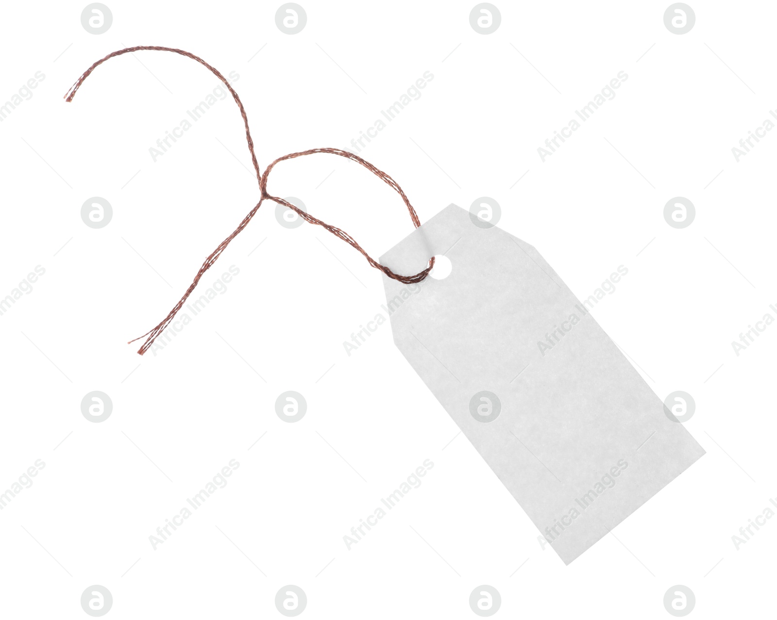 Blank tag with string isolated on white Photo of Blank tag with string isolated on white