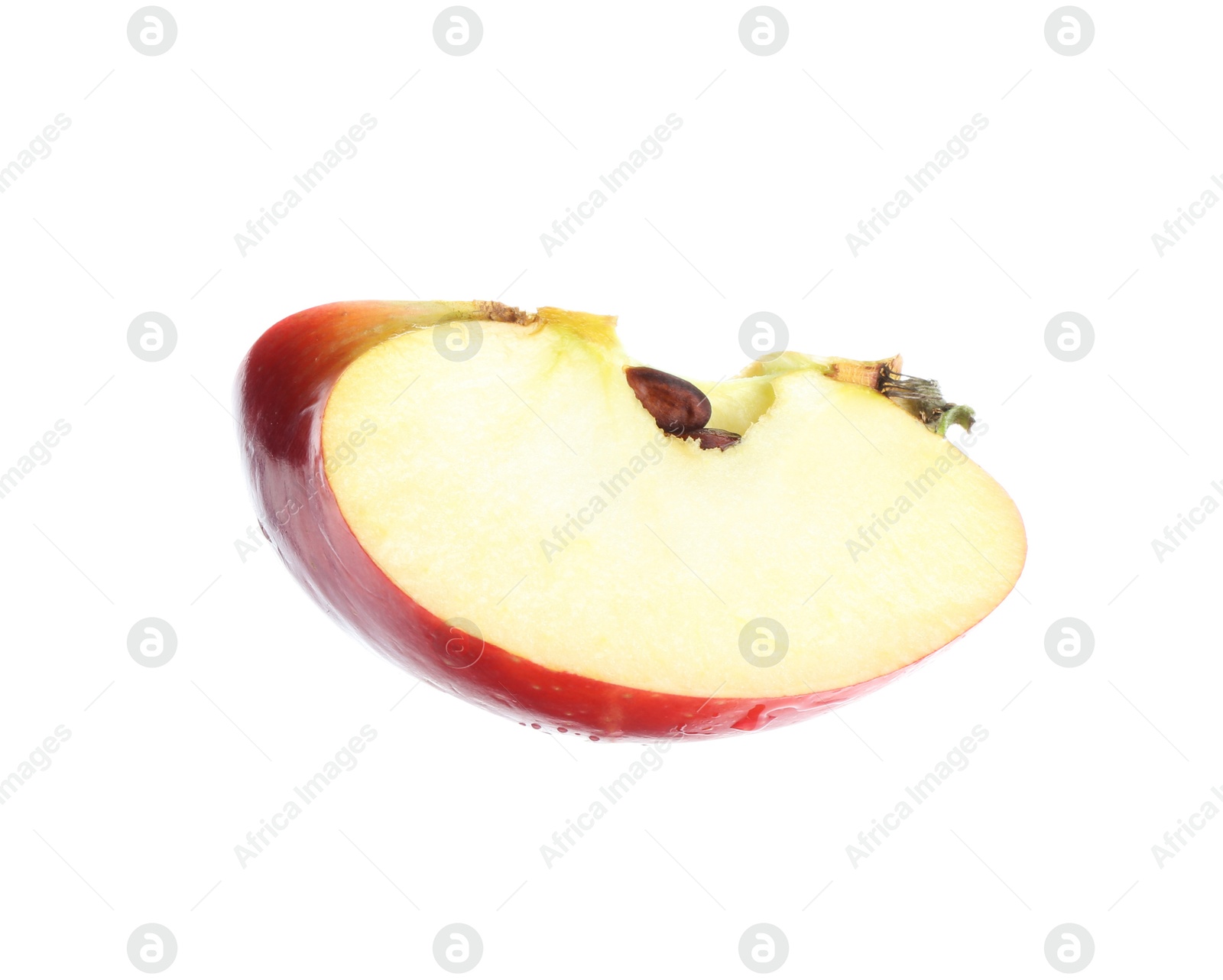 Photo of Slice of fresh ripe apple isolated on white