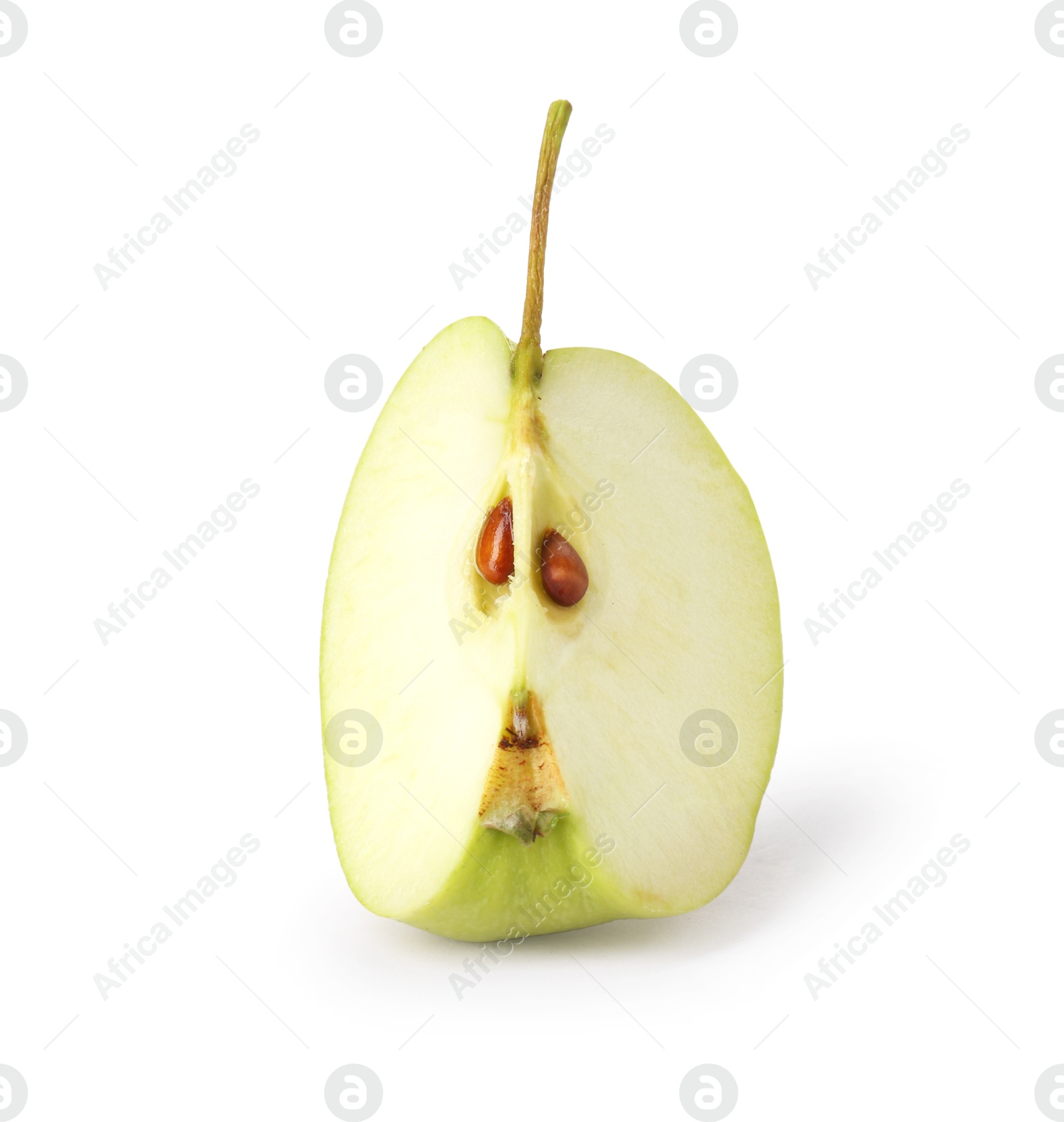 Piece of ripe green apple isolated on white Photo of Piece of ripe green apple isolated on white