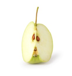 Photo of Piece of ripe green apple isolated on white