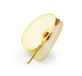 Photo of Piece of ripe green apple isolated on white