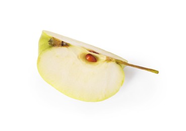 Photo of Piece of ripe green apple isolated on white