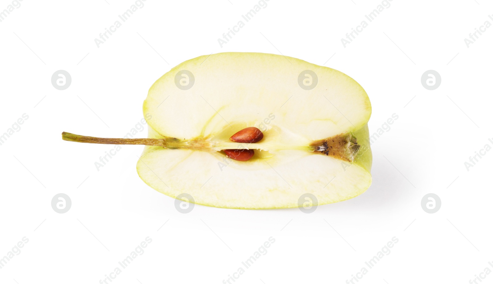 Piece of ripe green apple isolated on white Photo of Piece of ripe green apple isolated on white