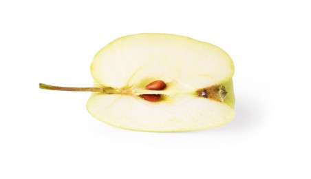Photo of Piece of ripe green apple isolated on white