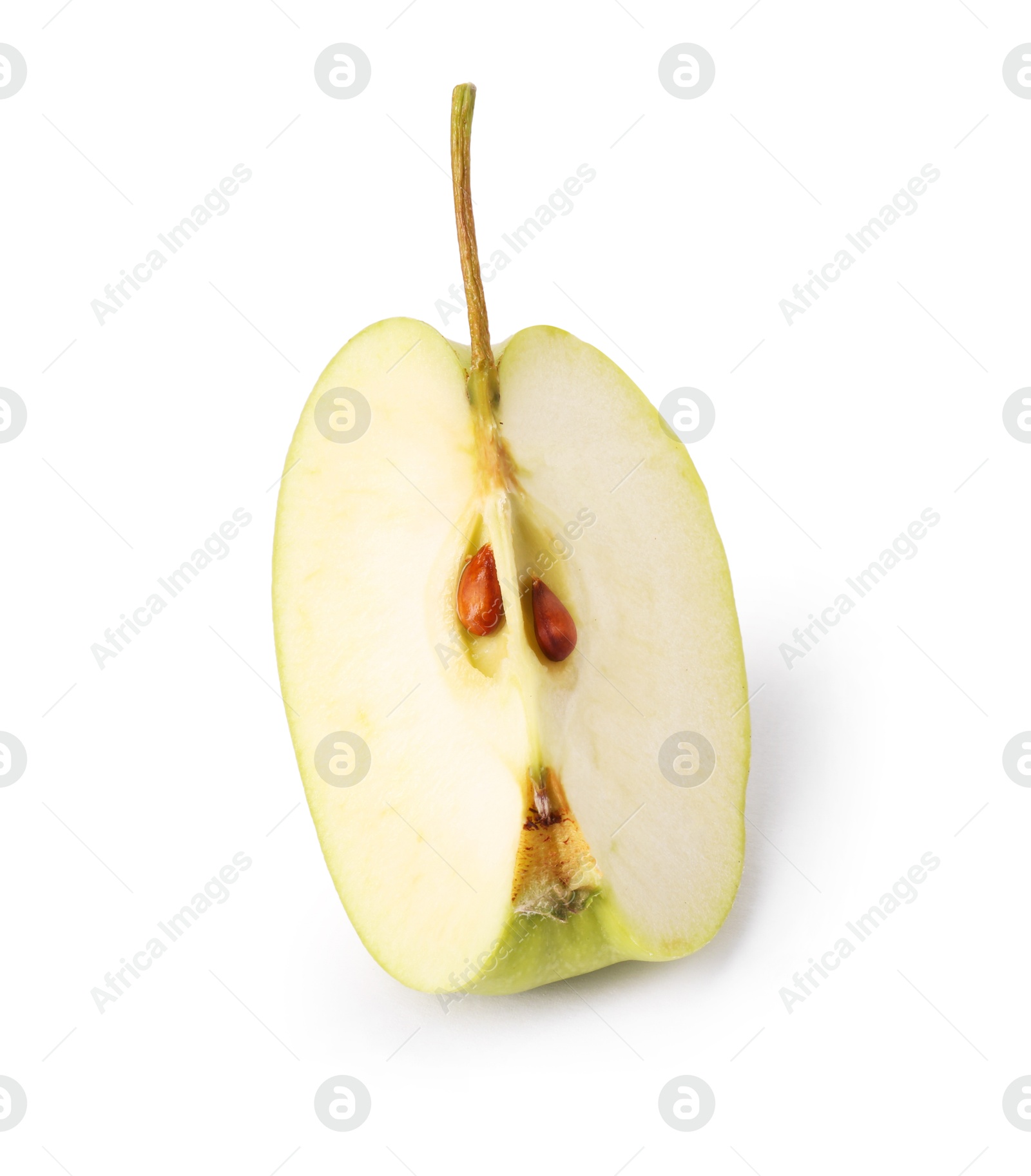 Piece of ripe green apple isolated on white Photo of Piece of ripe green apple isolated on white