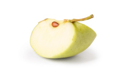 Photo of Piece of ripe green apple isolated on white