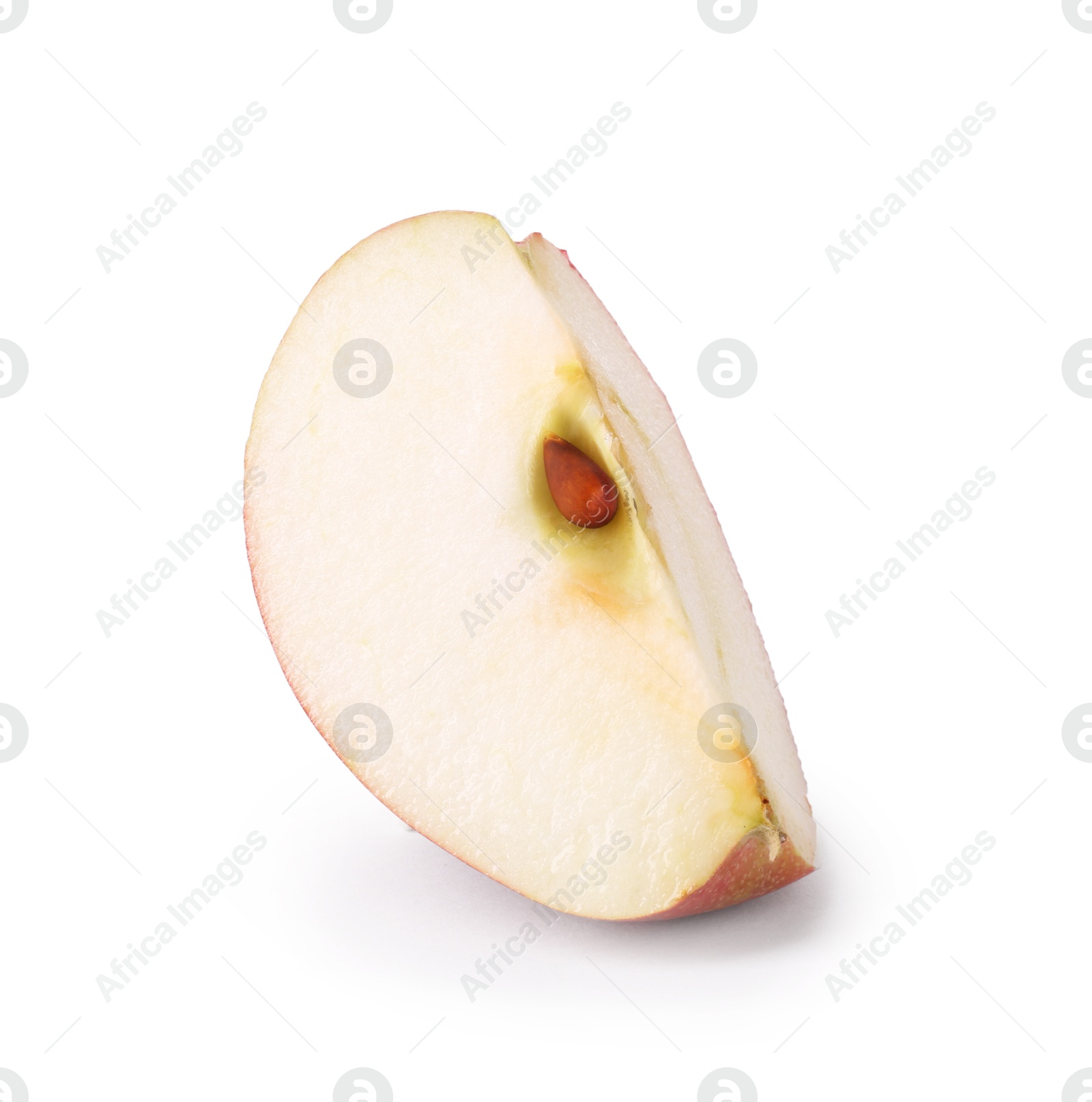 Piece of fresh ripe apple isolated on white Photo of Piece of fresh ripe apple isolated on white