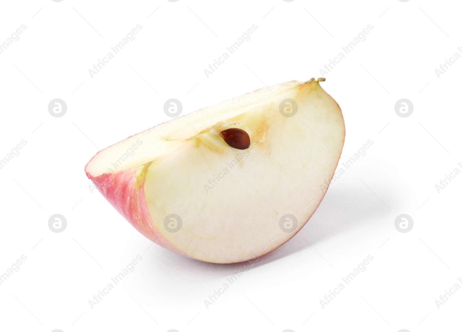Piece of fresh ripe apple isolated on white Photo of Piece of fresh ripe apple isolated on white
