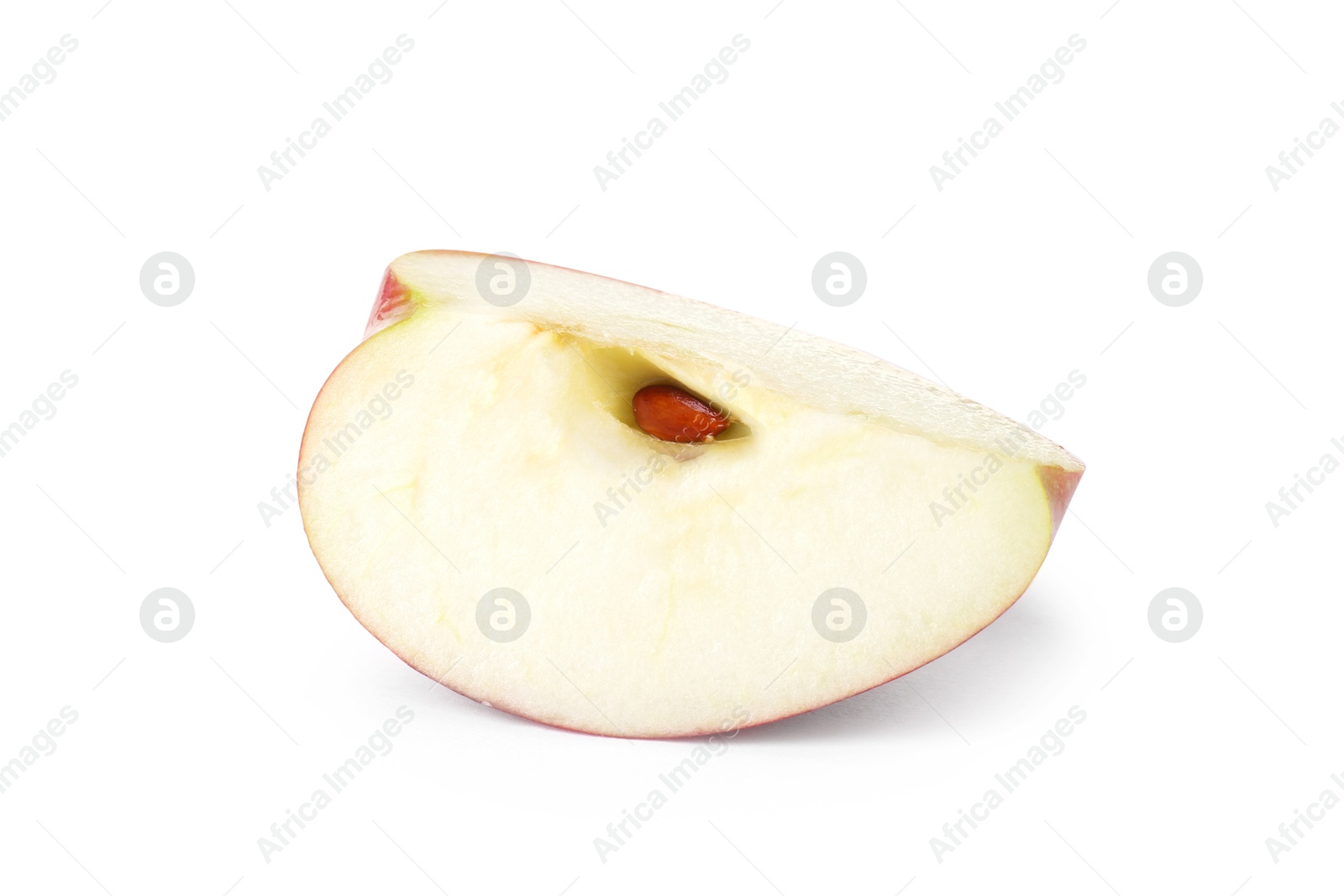 Piece of fresh ripe apple isolated on white Photo of Piece of fresh ripe apple isolated on white