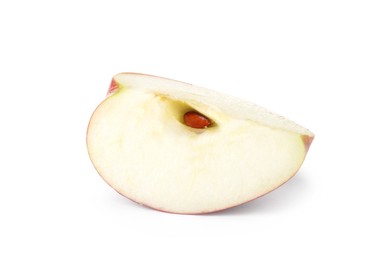 Photo of Piece of fresh ripe apple isolated on white