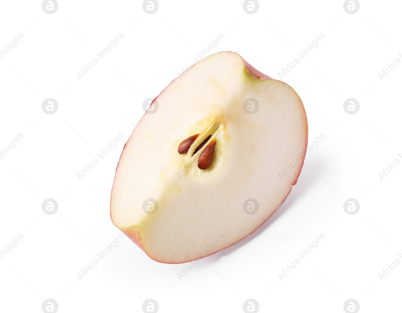 Piece of fresh ripe apple isolated on white Photo of Piece of fresh ripe apple isolated on white