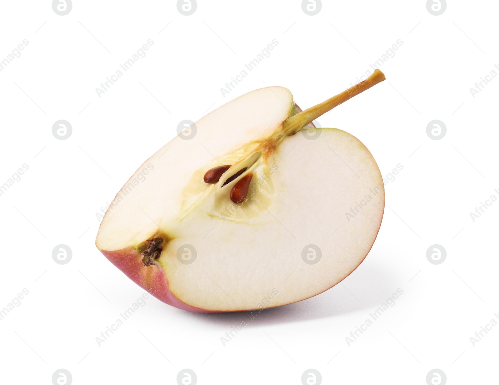 Piece of fresh ripe apple isolated on white Photo of Piece of fresh ripe apple isolated on white
