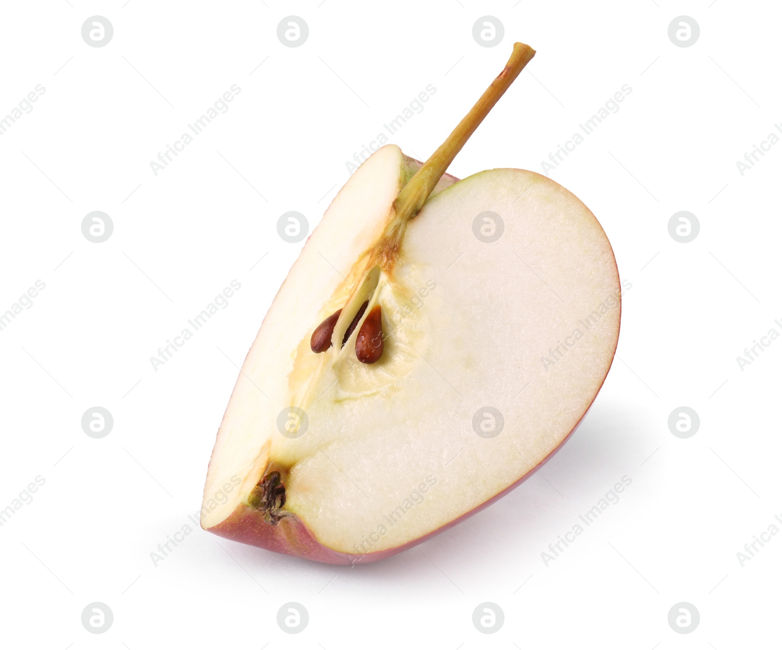 Piece of fresh ripe apple isolated on white Photo of Piece of fresh ripe apple isolated on white