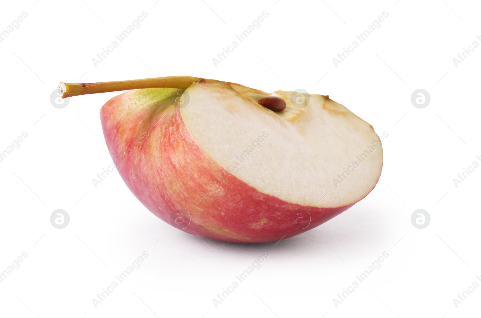 Piece of fresh ripe apple isolated on white Photo of Piece of fresh ripe apple isolated on white
