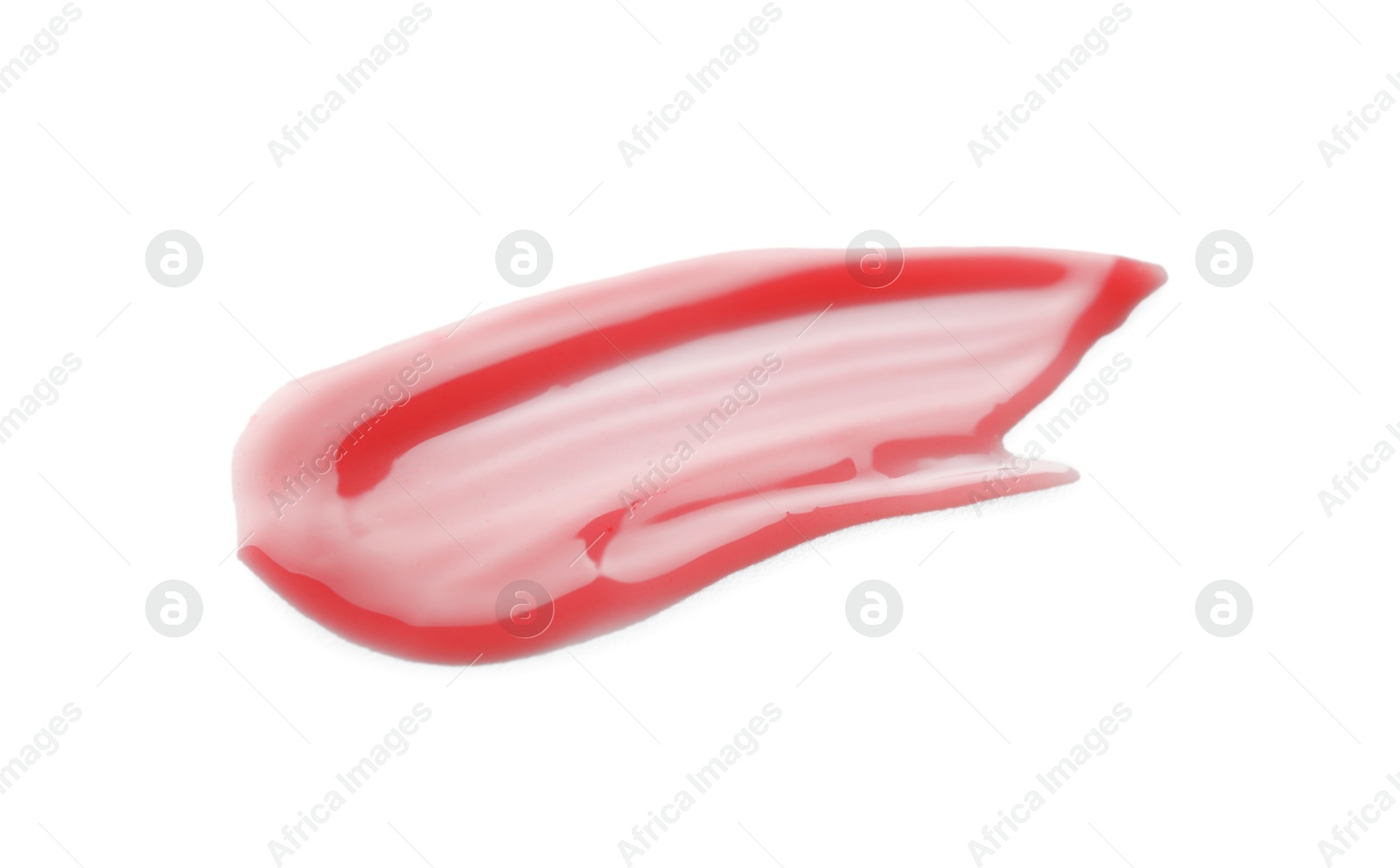 Photo of Sample of pink lip balm isolated on white