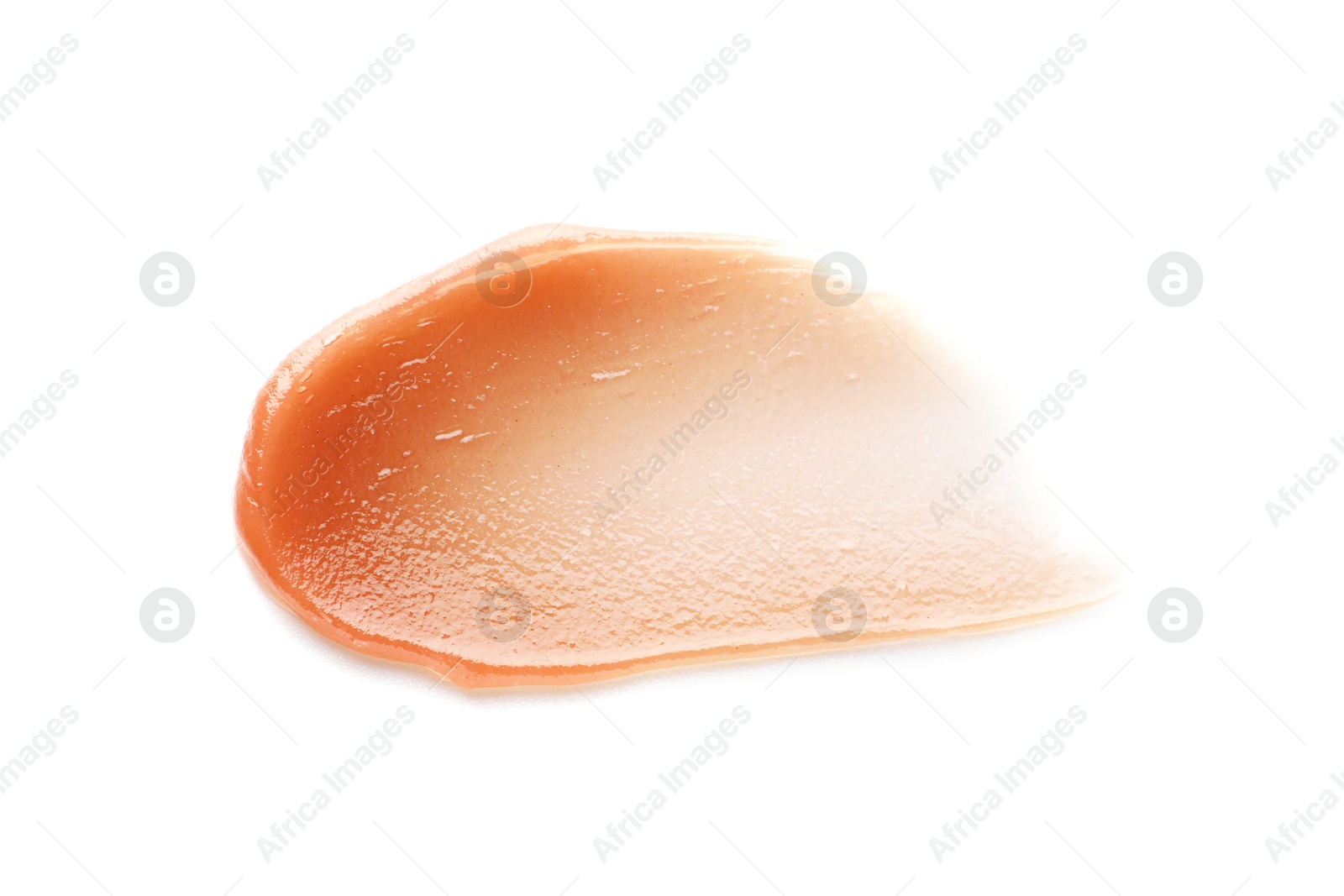 Photo of Sample of lip balm isolated on white, top view