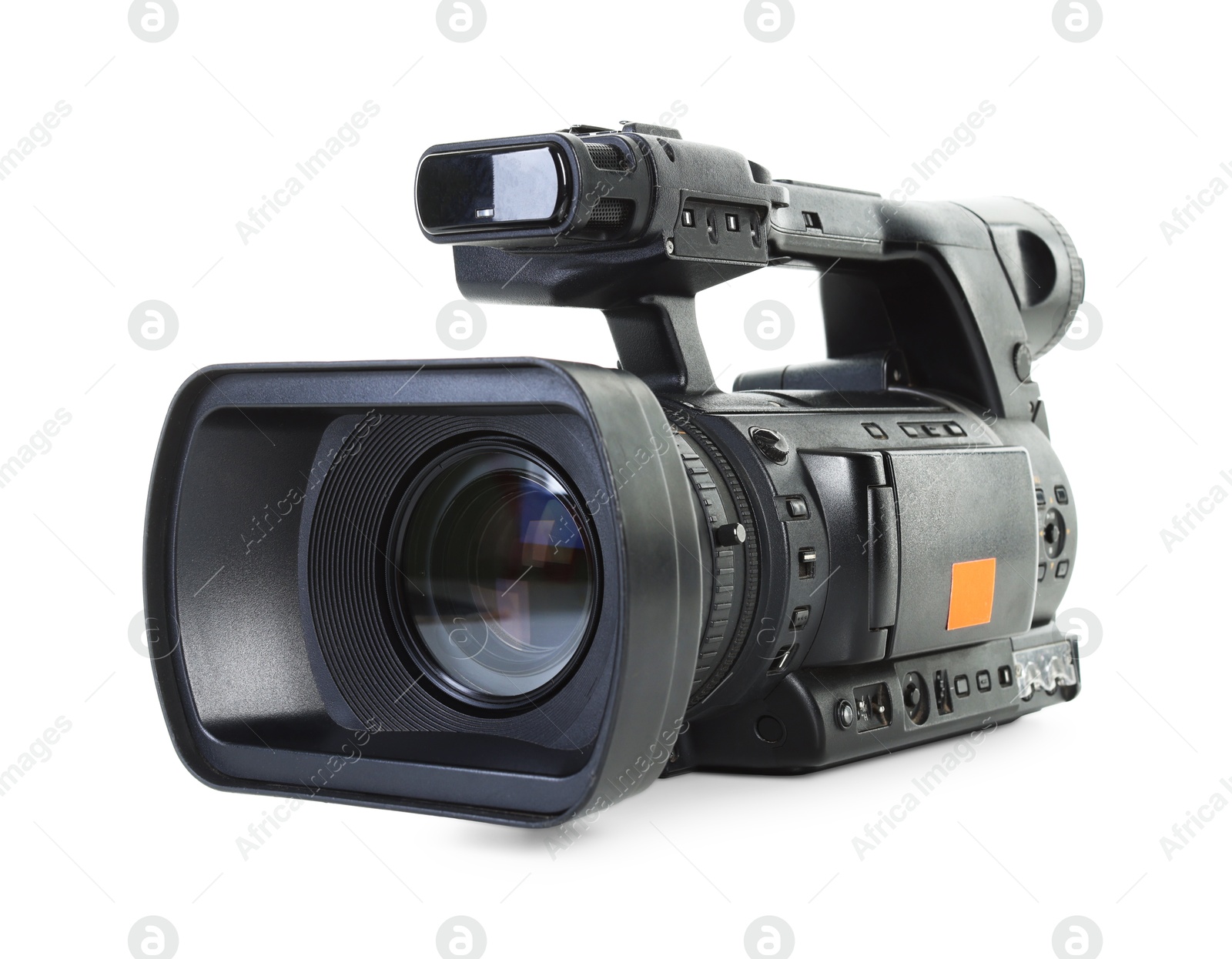 Photo of Modern professional video camera isolated on white