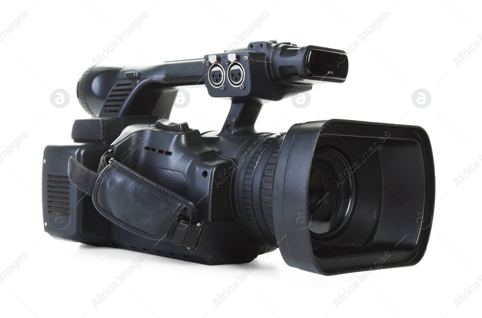 Photo of Modern professional video camera isolated on white