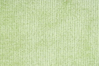 Photo of Texture of green woven fabric as background, top view