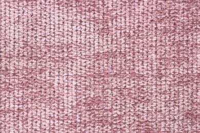 Photo of Texture of pink woven fabric as background, top view