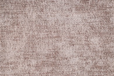 Photo of Texture of brown woven fabric as background, top view