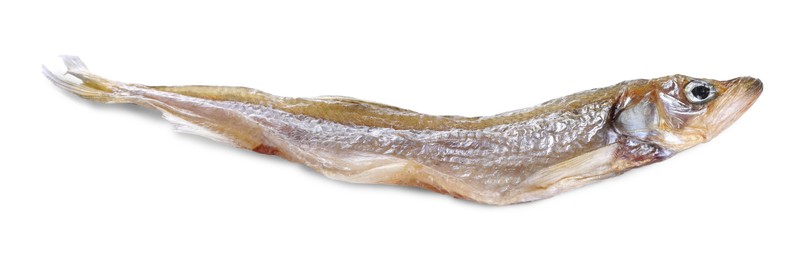 Photo of Dried salted smelt fish isolated on white