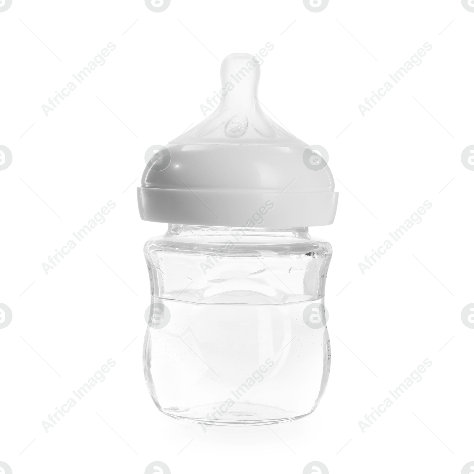 Photo of Feeding bottle with water isolated on white