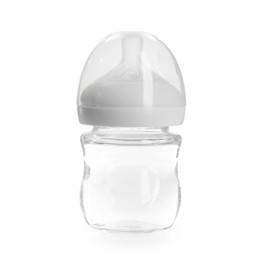 Photo of Feeding bottle with water isolated on white