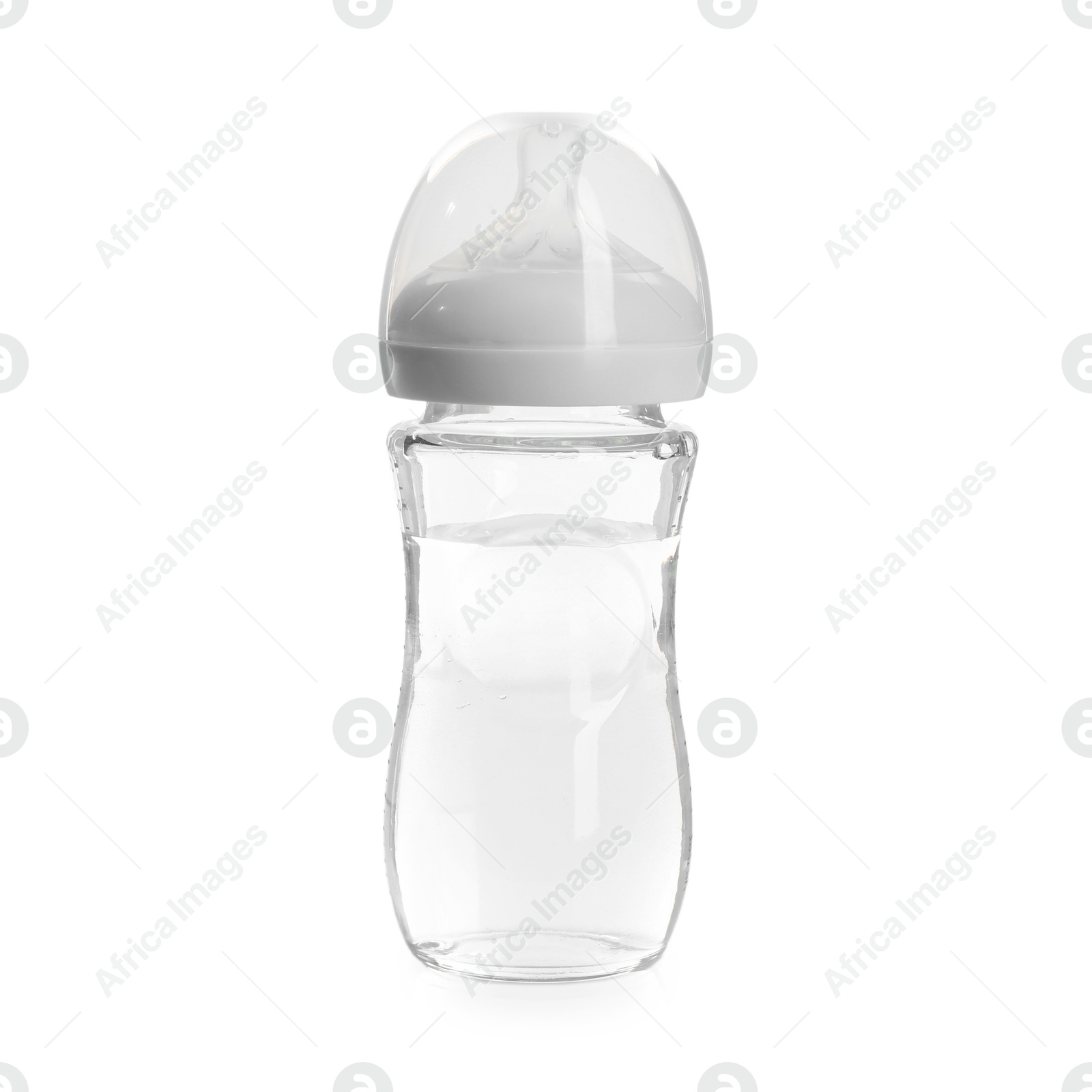 Photo of Feeding bottle with water isolated on white