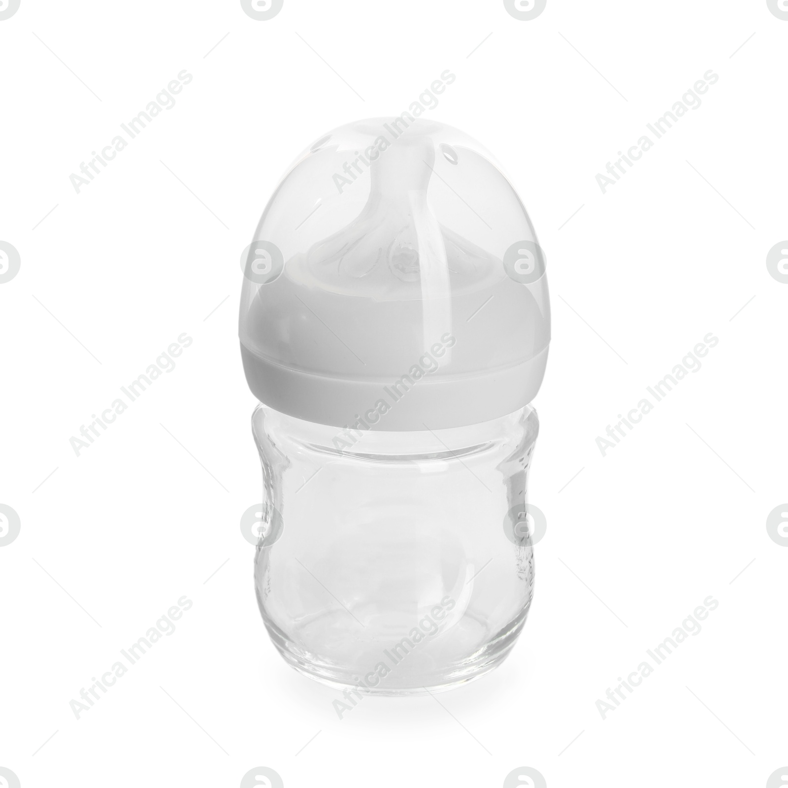 Photo of One empty feeding bottle isolated on white