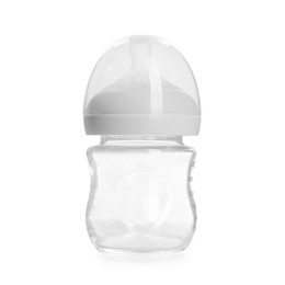 Photo of One empty feeding bottle isolated on white