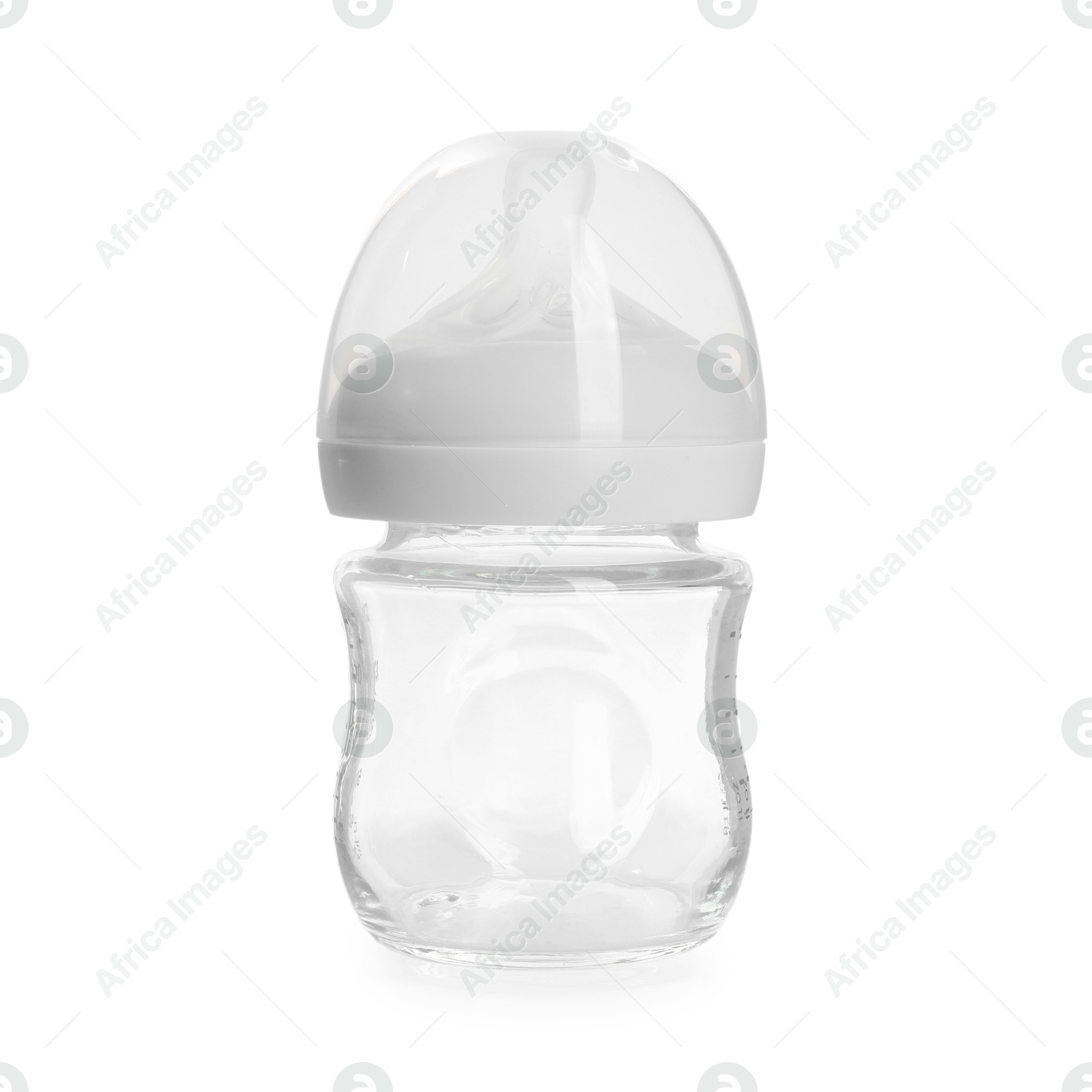 Photo of One empty feeding bottle isolated on white