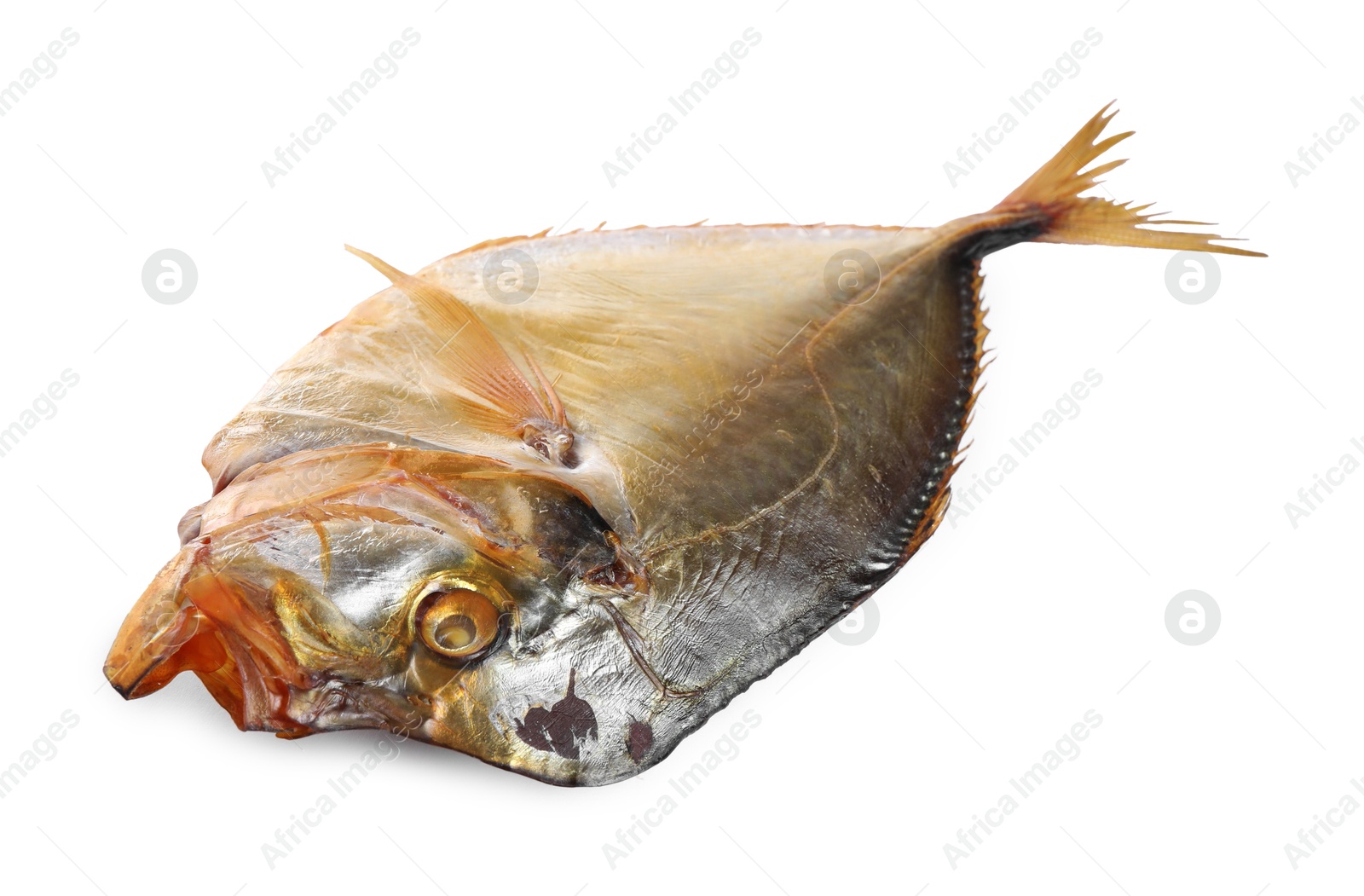 Photo of Dried moonfish isolated on white. Salty snack