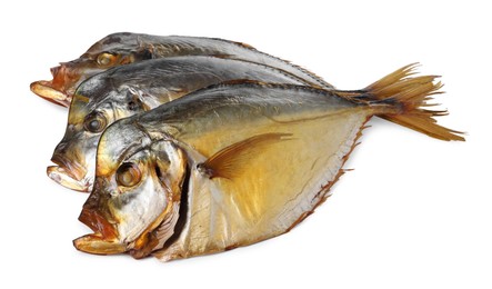 Dried moonfish isolated on white. Salty snack