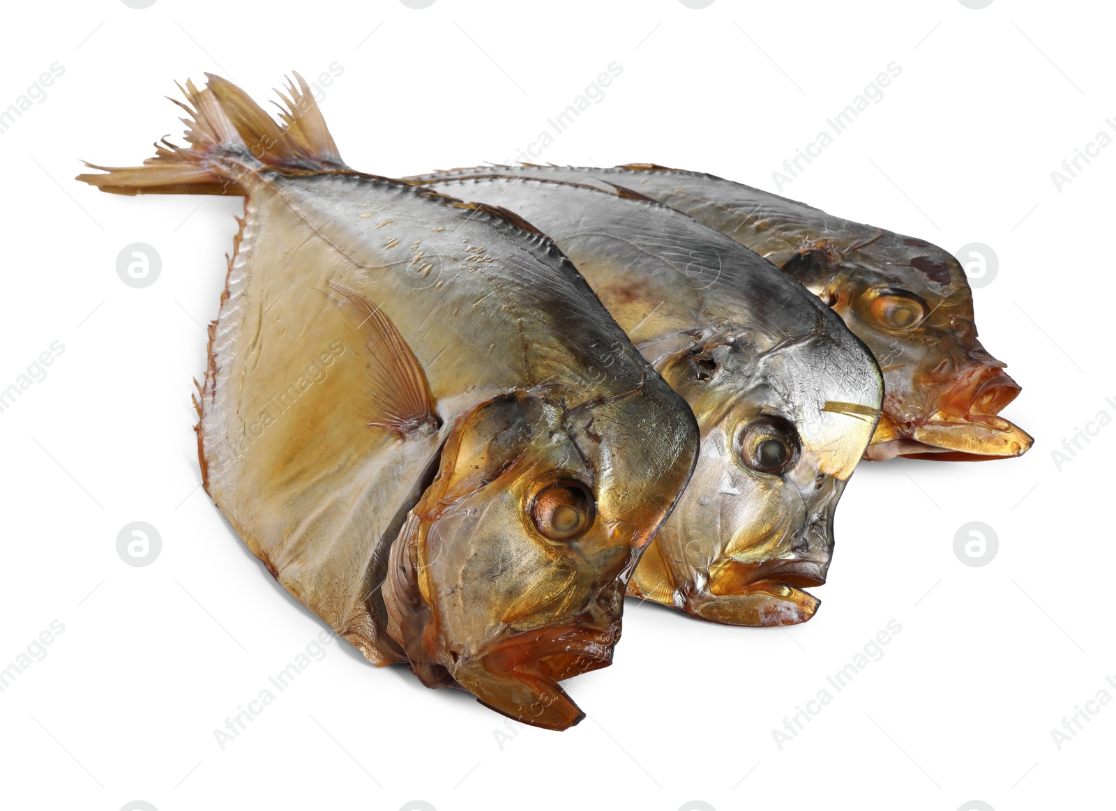 Photo of Dried moonfish isolated on white. Salty snack